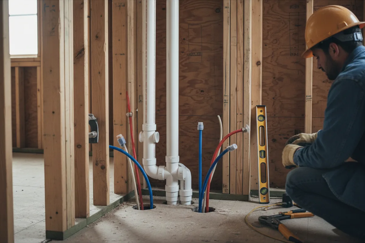 Drain and supply rough-in during Garbage Disposal Repair in Harrisburg
